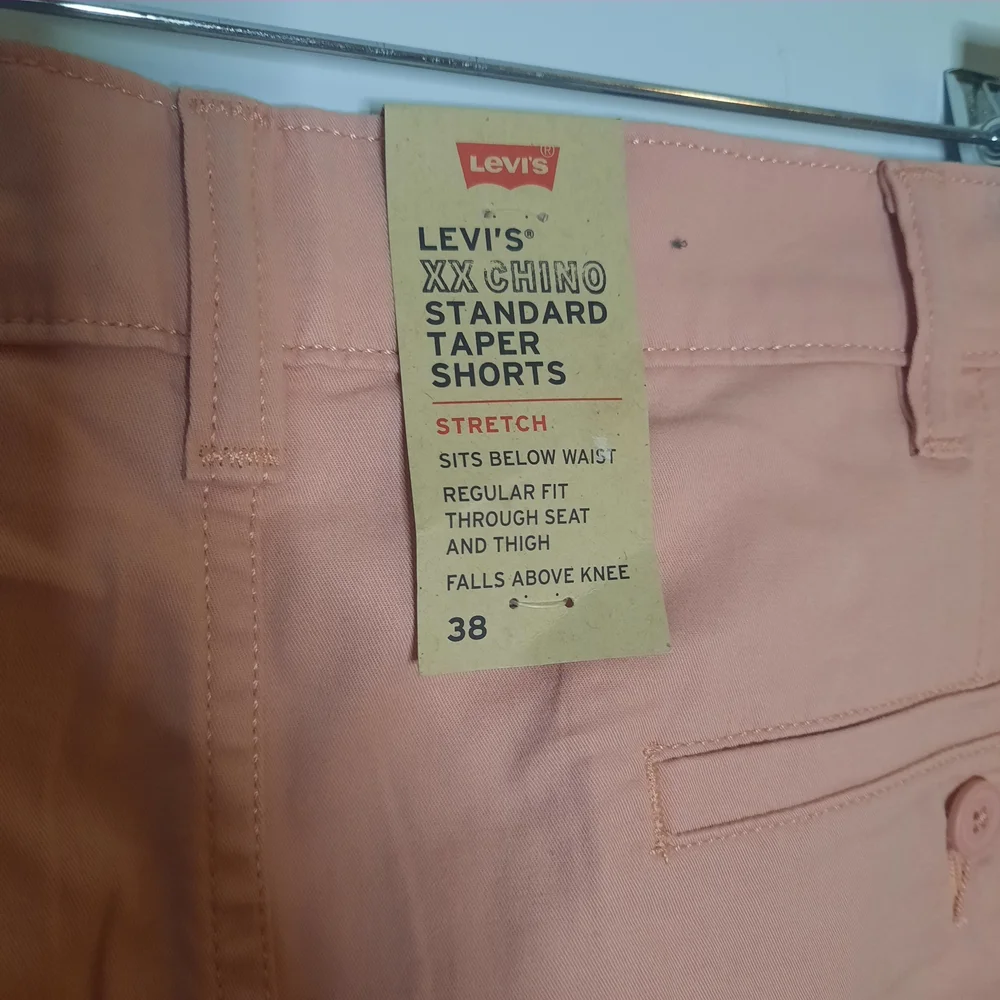 Levis XX Chino Standard Taper Shorts Mens 38 Peach Pink Stretch Twill New